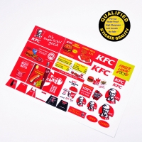 Custom sticker for Set 3438 K-F-C, for MOC building, Premium quality.