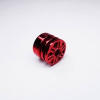 Custom Chrome Red Wheel 18mm D. x 14mm With Pin Hole , Compatible with LEGO 55981